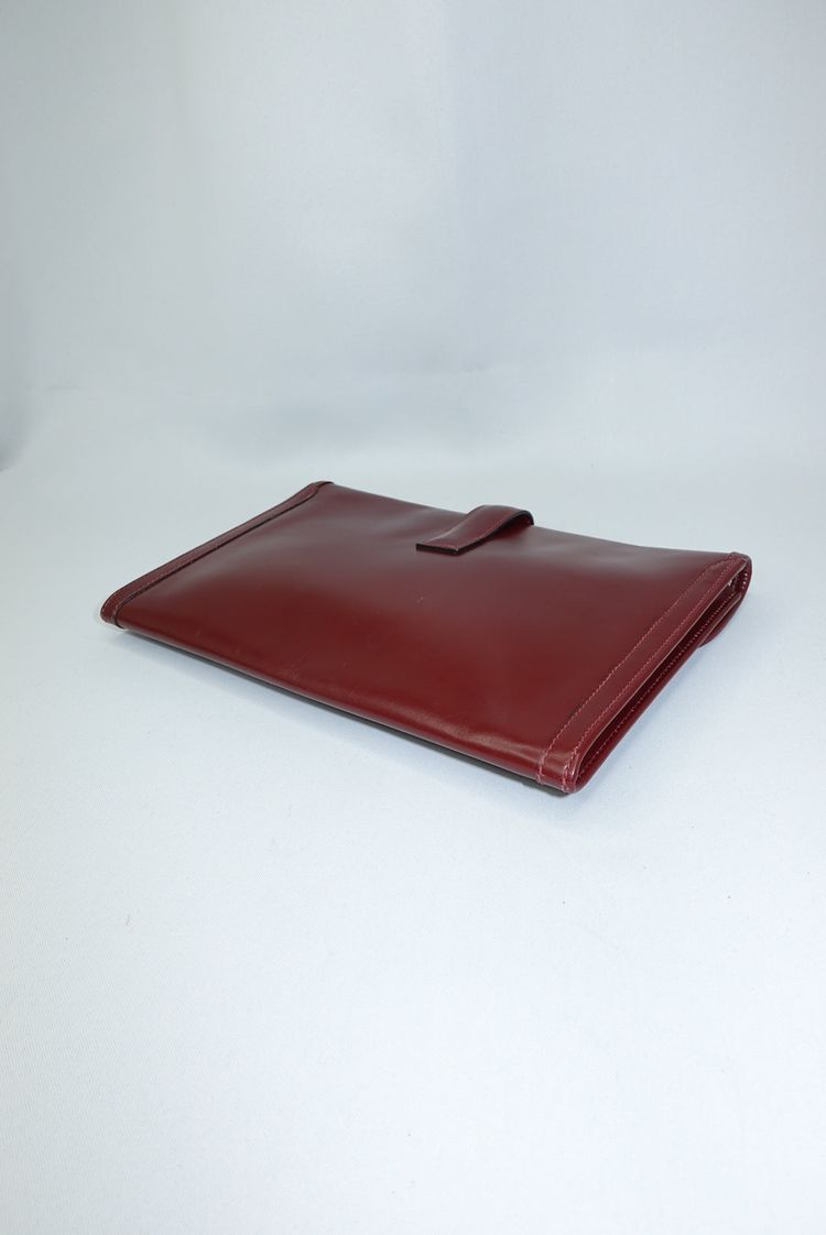 Hermès Burgundy Leather Clutch 11