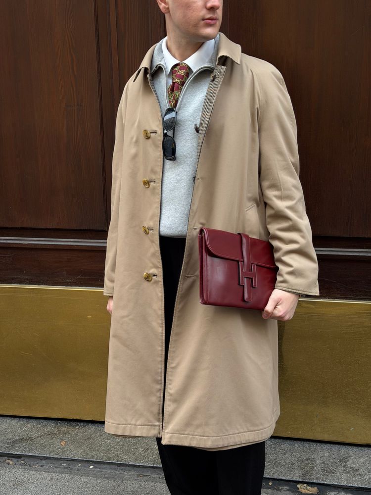 Hermès Burgundy Leather Clutch 4