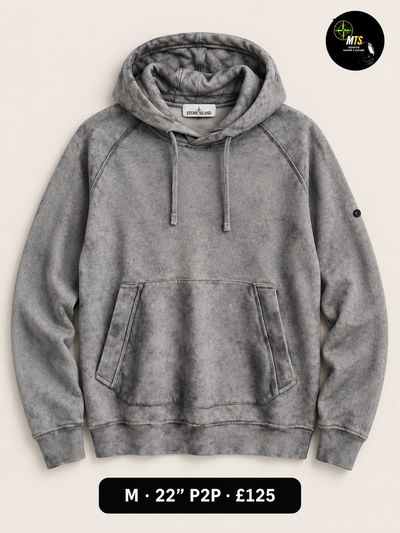 2034 Stone Island dust Grey Hoodie 22” p2p
