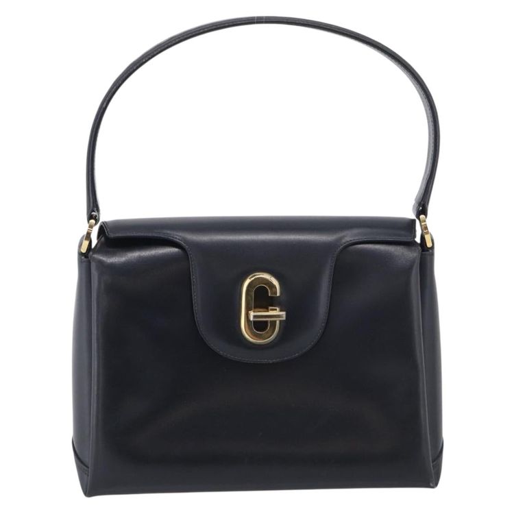 GUCCI Hand Bag Leather Black Gold Tone Auth 211014 - Jerrillo image 2
