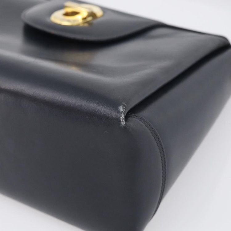 GUCCI Hand Bag Leather Black Gold Tone Auth 211014 - Jerrillo image 10