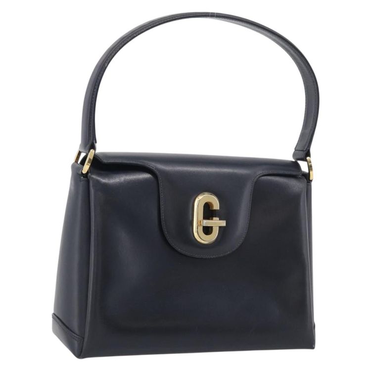 GUCCI Hand Bag Leather Black Gold Tone Auth 211014 - Jerrillo imagen 1