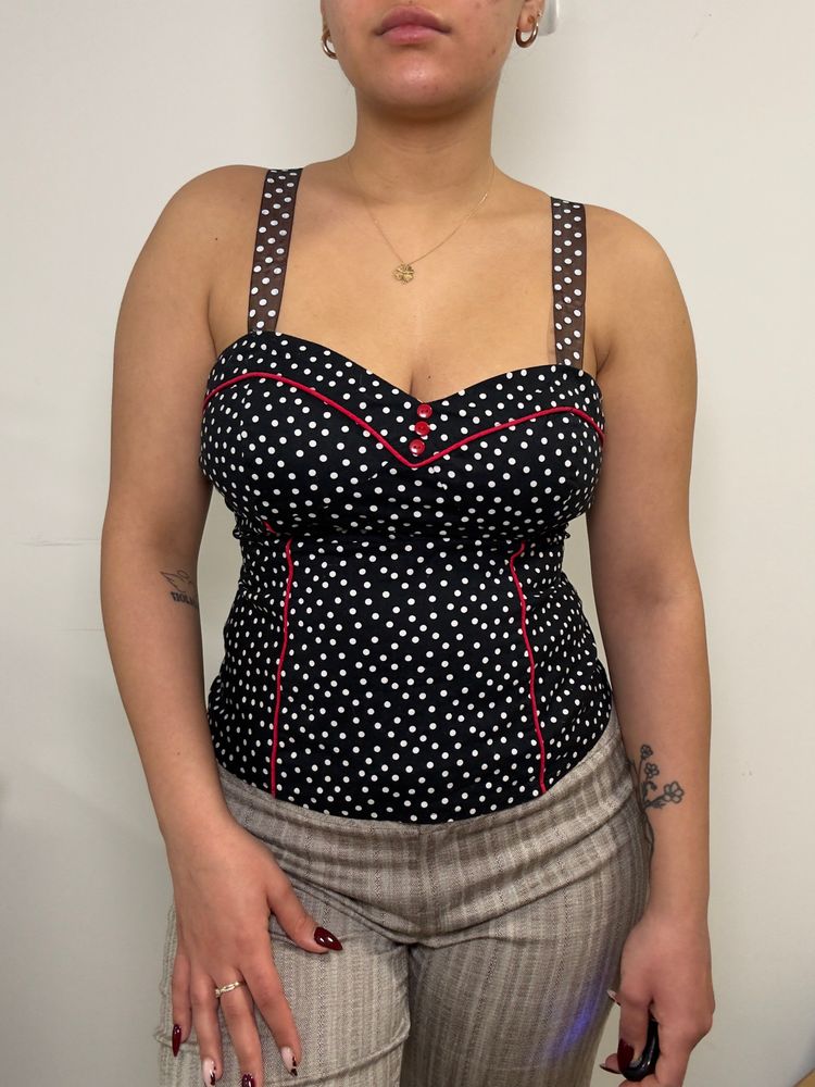 Other Black and Red Polka Dot Corset Top product image