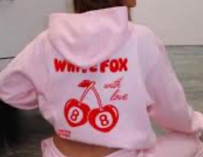Pink Hoodie With Red Graphic Print