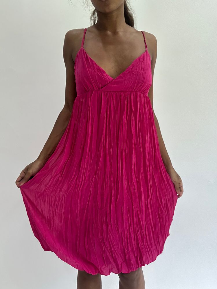 💚colourmaxxing drop | small/medium pink draped midi dress 5