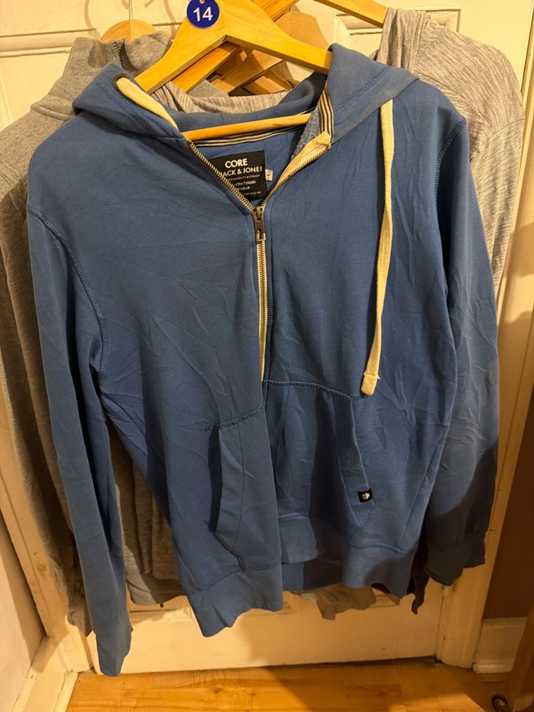 Jack & Jones Blue Zip-Up Hoodie