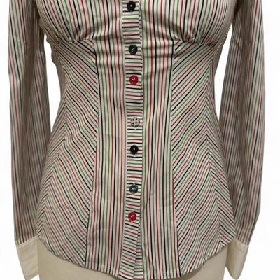 Next Striped Button-Up Shirt size S 5