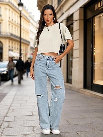 Beige Cropped T-Shirt imagen 2