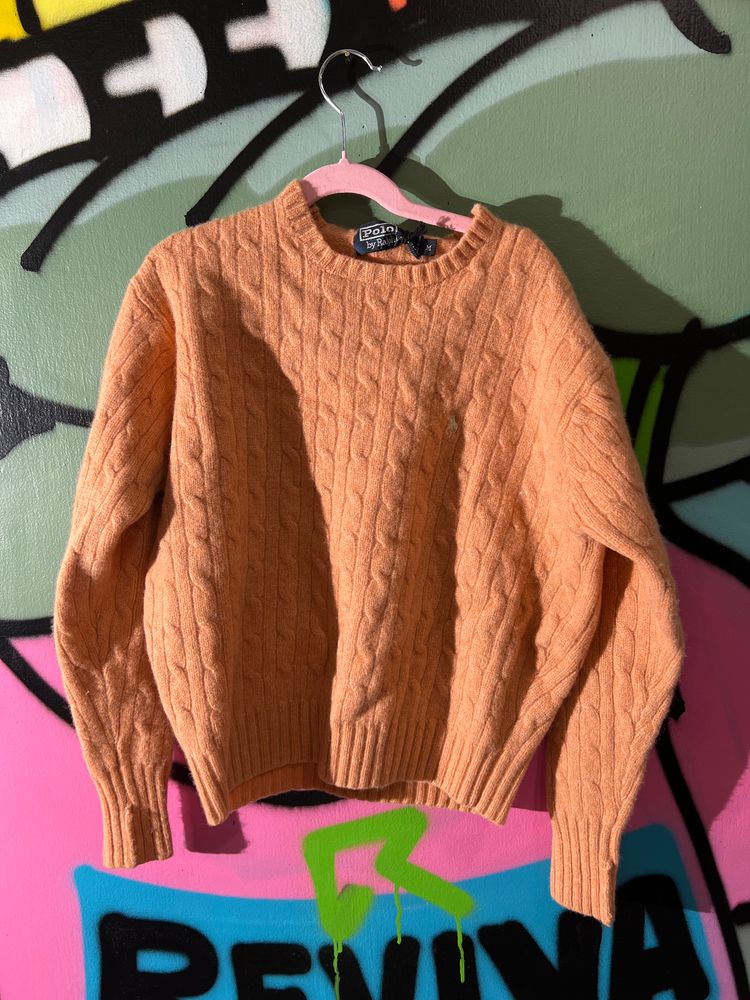 Polo Ralph Lauren Orange Cable Knit Sweater