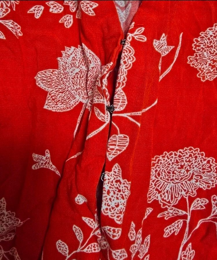 Red Floral Long Sleeve Romper image 2