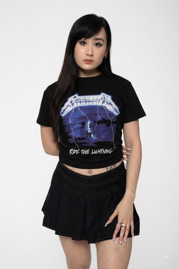 Metallica Ride The Lightning Crop Top