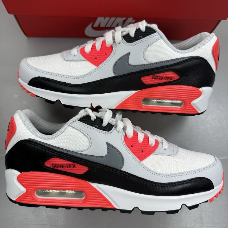 Size 7 - Nike Air Max 90 GORE-TEX Infrared Summit White Grey Trainers FD5810-101 7