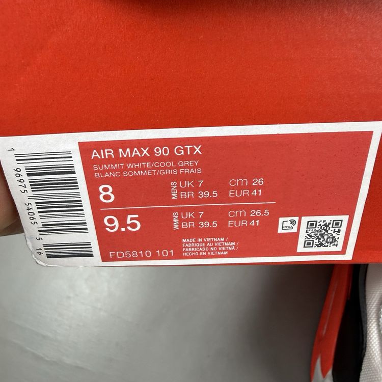 Size 7 - Nike Air Max 90 GORE-TEX Infrared Summit White Grey Trainers FD5810-101 3