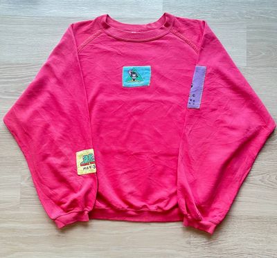 pink Sweatshirt With Cartoon Patches