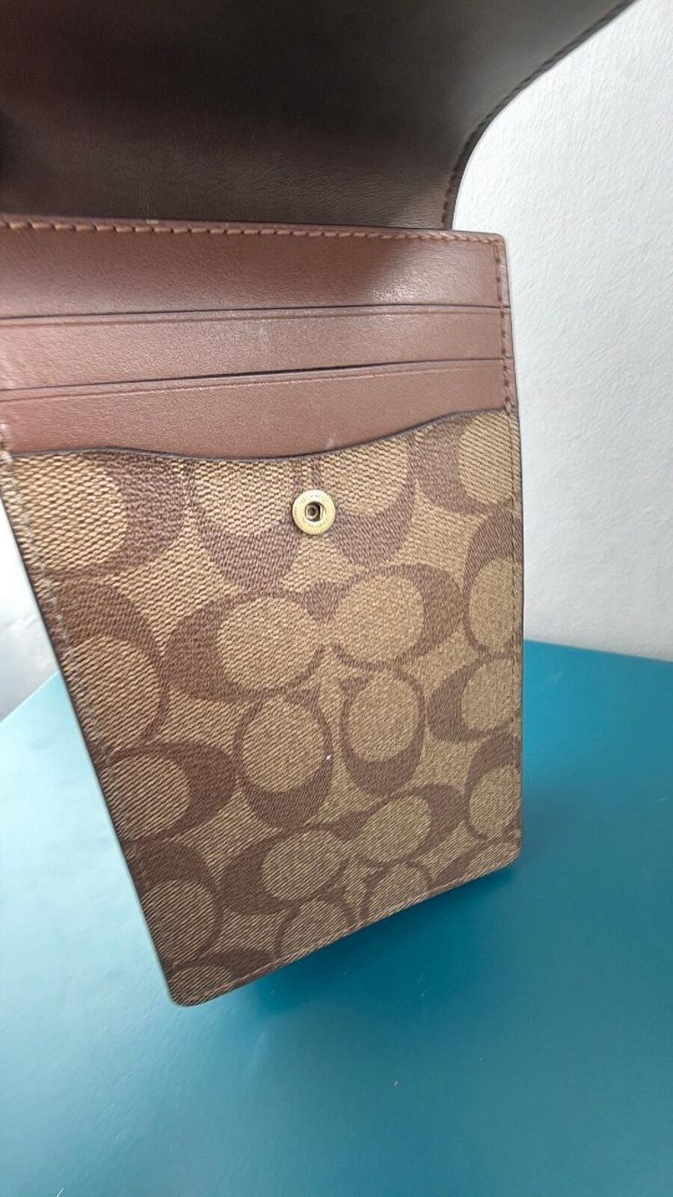 Coach Phone Crossbody In Signature Canvas damaged image 5
