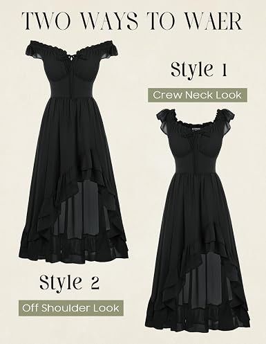 Black Ruffled High-Low Dress image 5