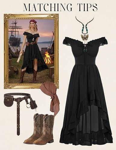 Black Ruffled High-Low Dress image 4