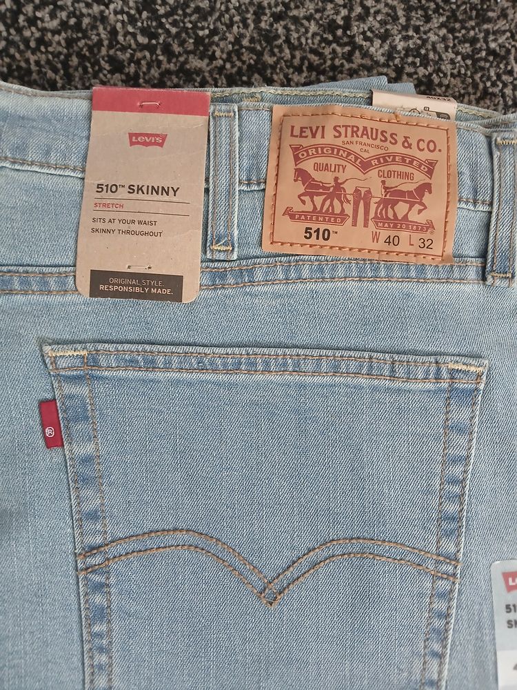 Levi'S 510 Skinny Jeans Light Blue W40 L32 