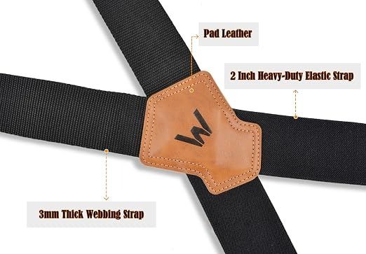Black Suspenders With Leather Pad obraz 3