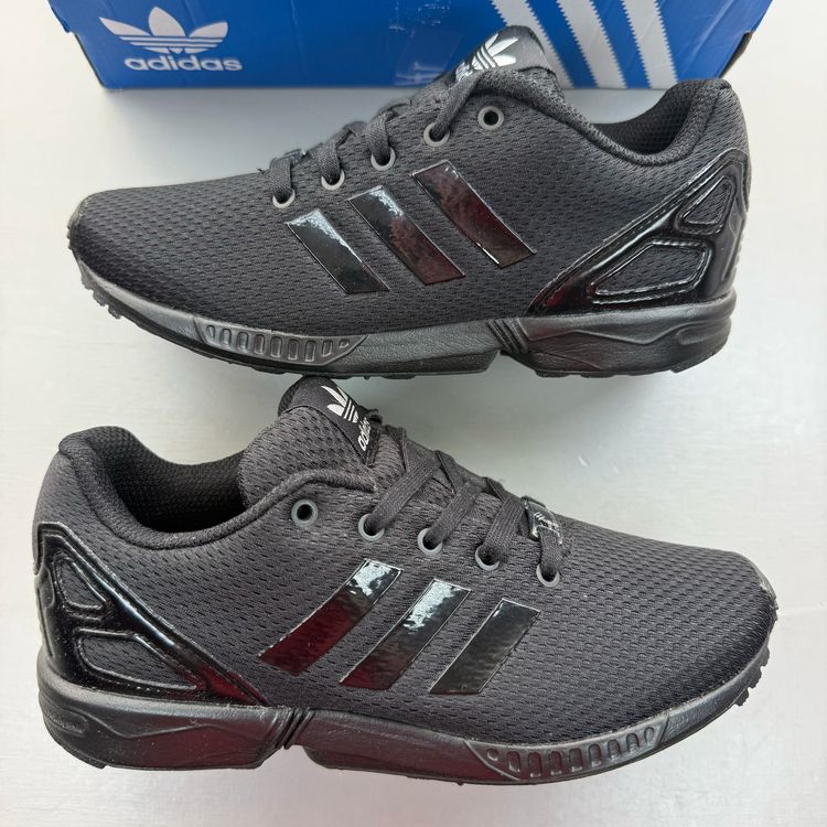 Adidas ZX Flux Size UK 2 Core Black Children Kids Trainers G54581 image 7