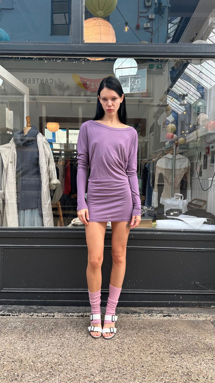 Patrizia Pepe purple batwing dress image 3