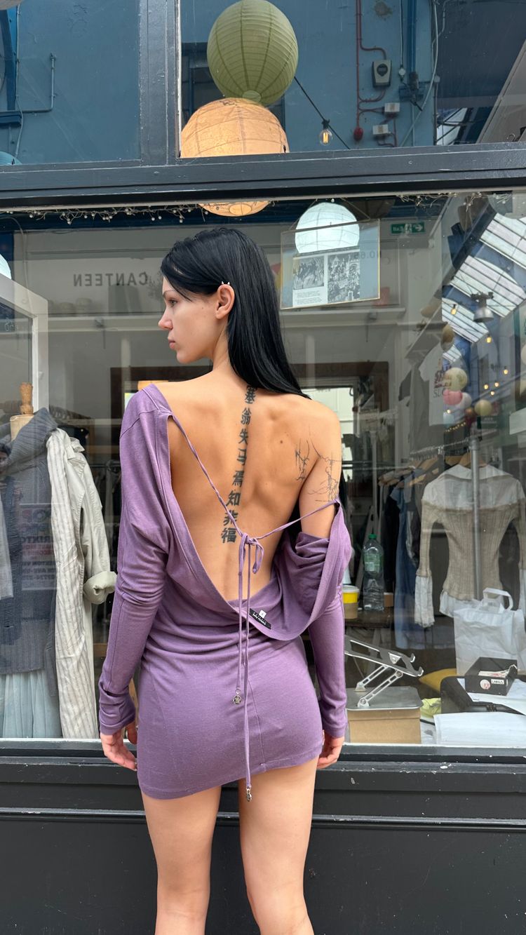 Patrizia Pepe purple batwing dress image 5
