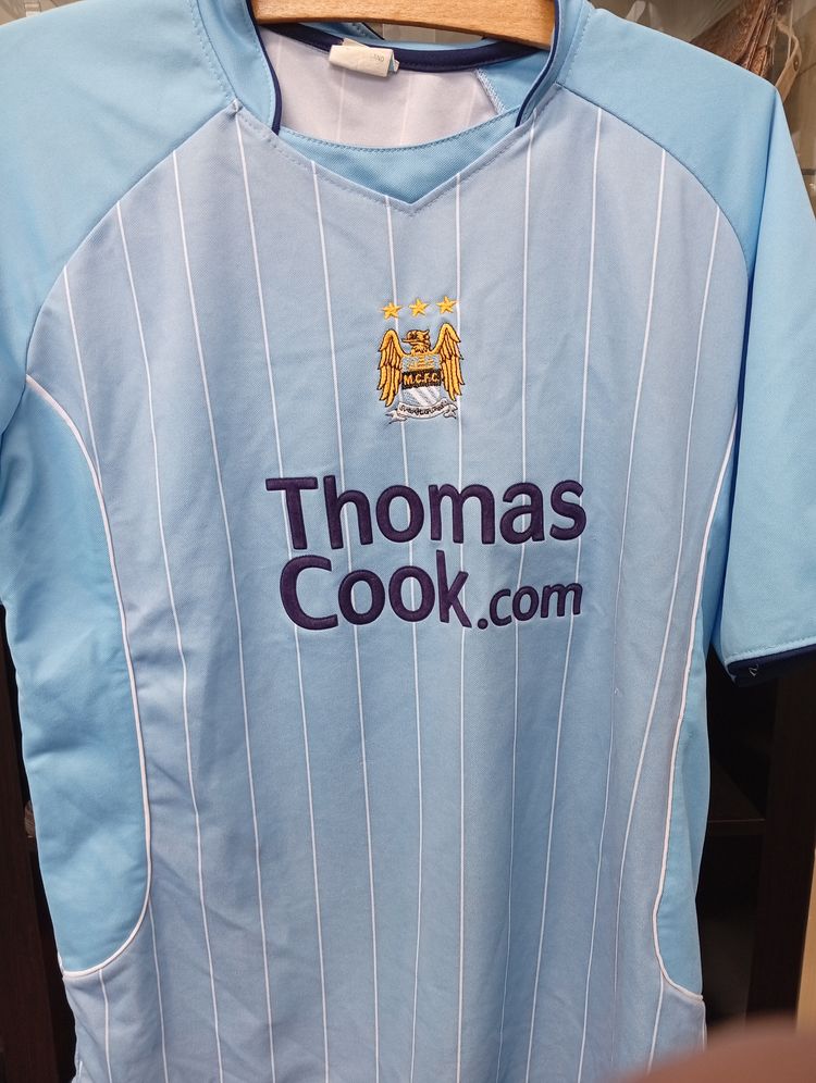 Manchester city REPRO Soccer Jersey With Thomas Cook.Com Logo