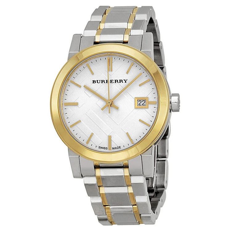 Burberry Burberry Women’s Watch Stainless Steel Silver Two Tone Strap With Silver Dial And Gold Bezel BU9115 The City product image