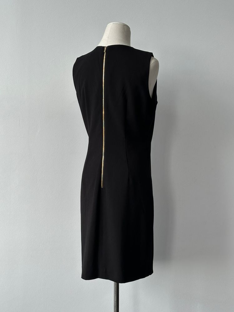 Calvin Klein 2000s Asymmetric Overlay Sleeveless Midi Single Button Dress - M image 7