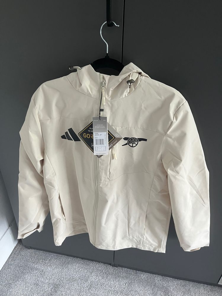 Adidas Arsenal windbreaker off white - gore-tex half-zip anorak jacket 23/24 image 1