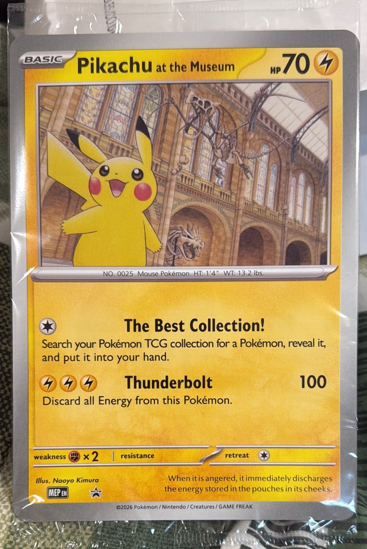 Pikachu Pokémon x NHM sealed promo