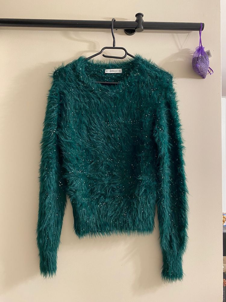 Zara Zara Green Fuzzy Sweater product image