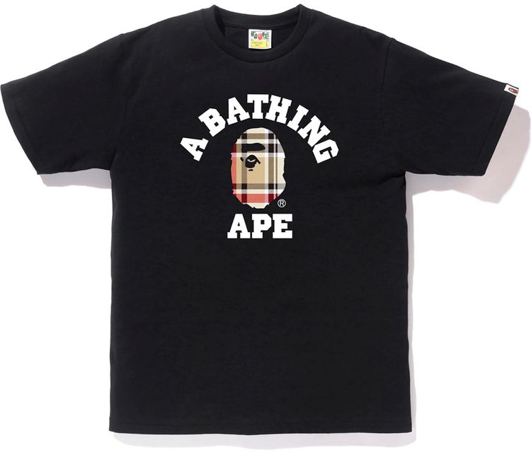 Immagine di BAPE Check College Tee Black/Beige 2