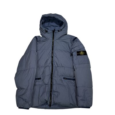 Stone Island Blue Garment Dyed Crinkle Reps R-NY Down Jacket