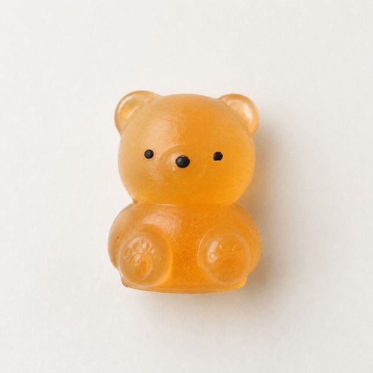 Orange Bear squishy with orange glitter inside