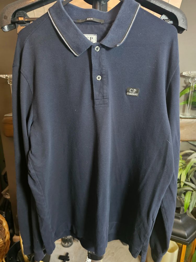 C.P. Company Navy Long Sleeve Polo Shirt