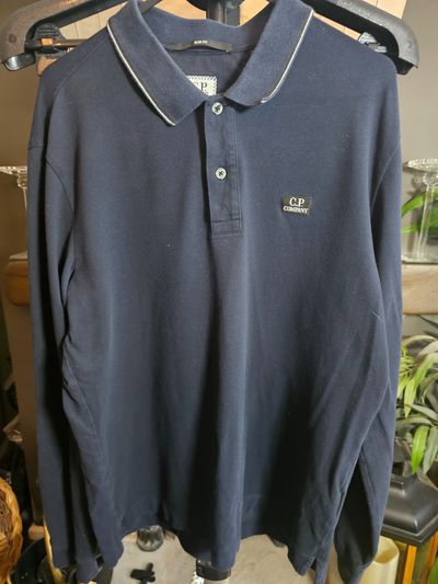 C.P. Company Navy Long Sleeve Polo Shirt