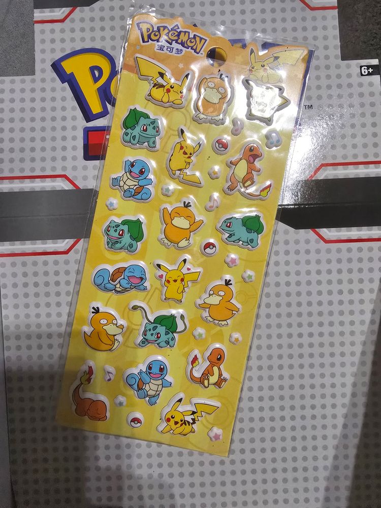 Foam fluffy Pokemon Stickers Sheet