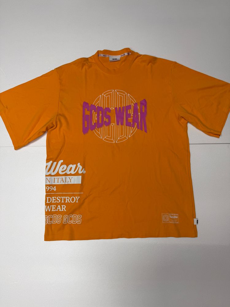 Gcds Orange Graphic T-Shirt XXL
