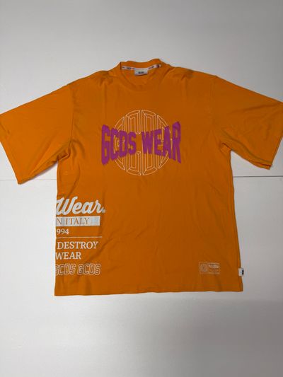 Gcds Orange Graphic T-Shirt XXL