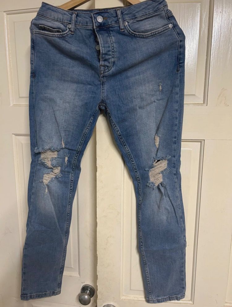 Nudie Jeans Topman Blue Distressed Jeans product image