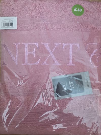 Pack of 3 Rose colour Next Xl Bath Sheet Price Marked £49