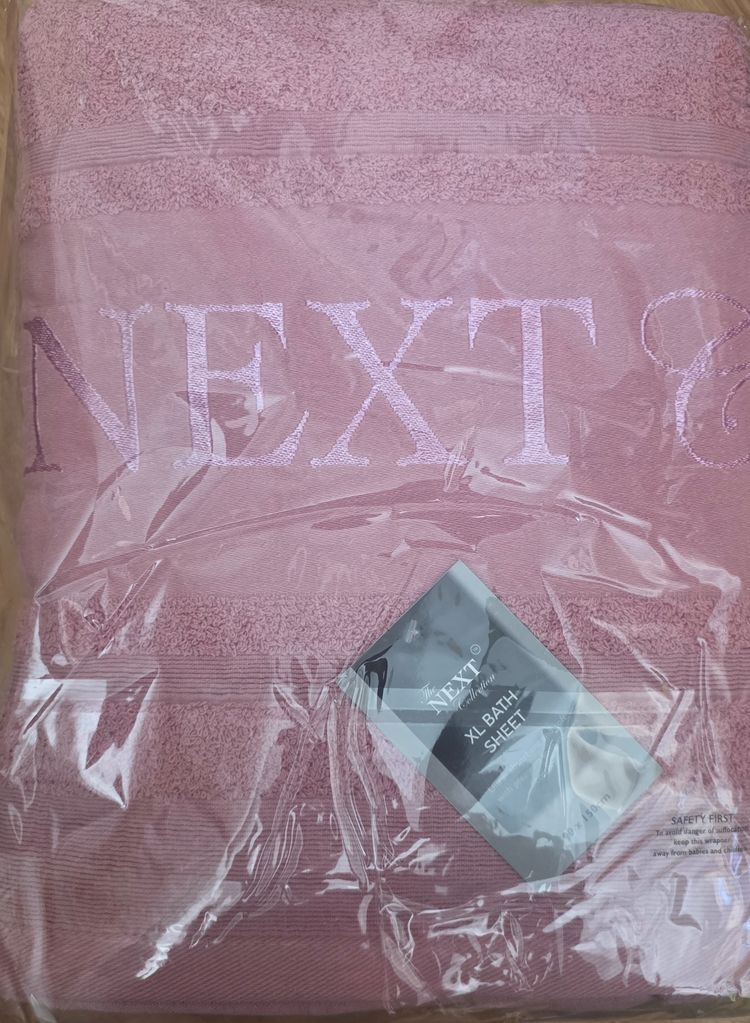 Pack of 3 Rose colour Next Xl Bath Sheet Price Marked £49 imagen 2