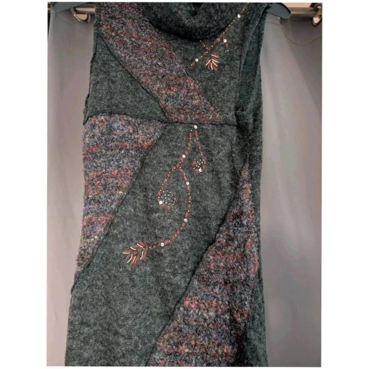 Apricot Charcoal Grey Cowl Neck Tunic Dress UK 8 Whimsigoth Mini image 4