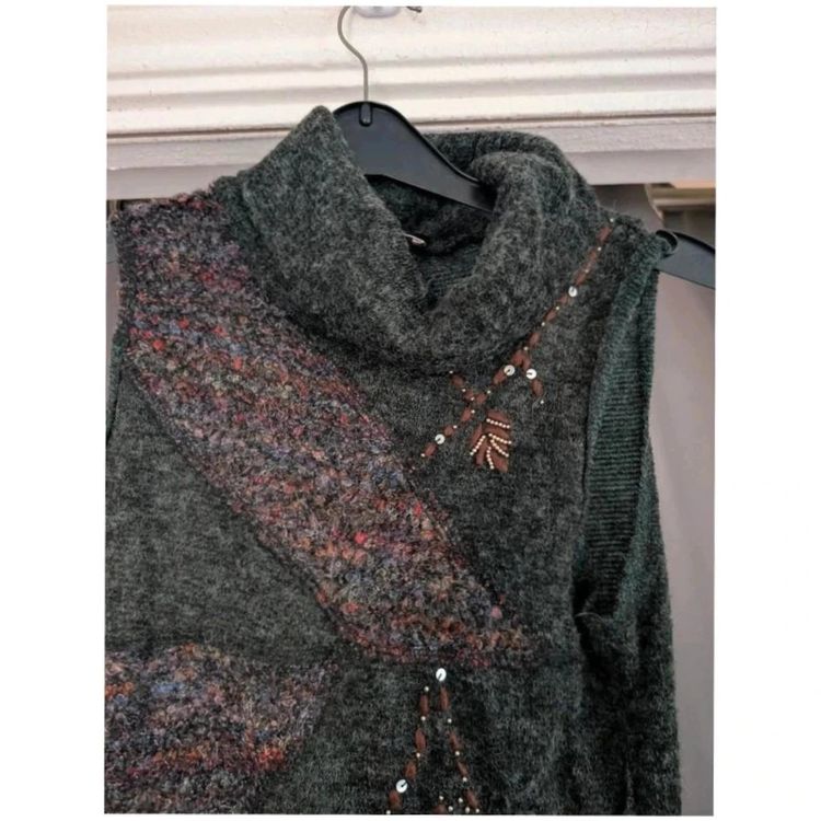 Apricot Charcoal Grey Cowl Neck Tunic Dress UK 8 Whimsigoth Mini image 7