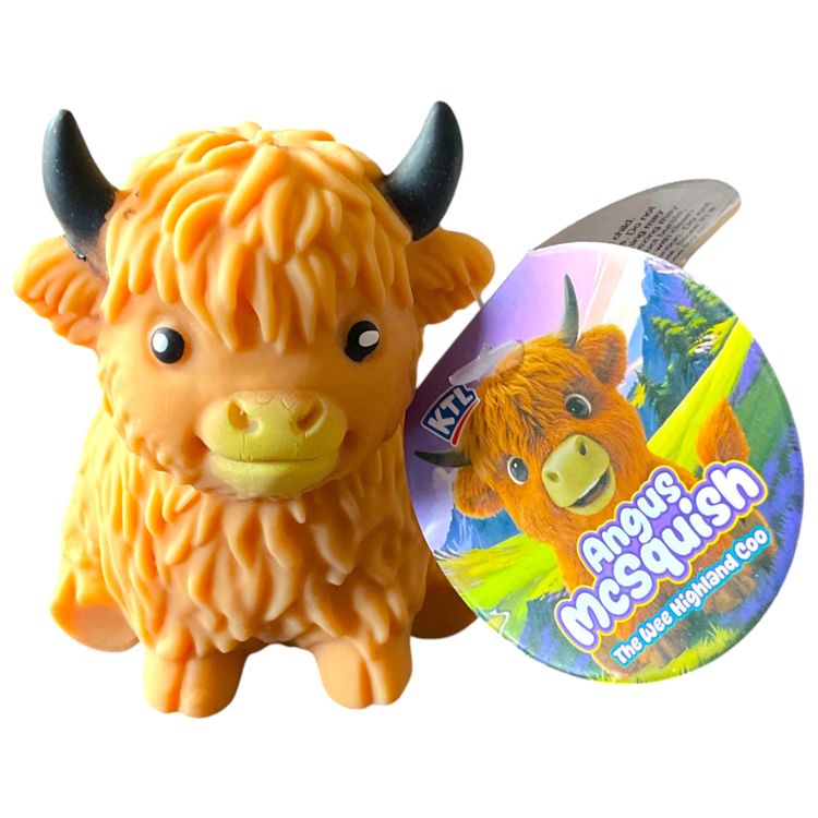 Angus Mcsquish The Wee Highland Coo Squishy Toy - Light Brown