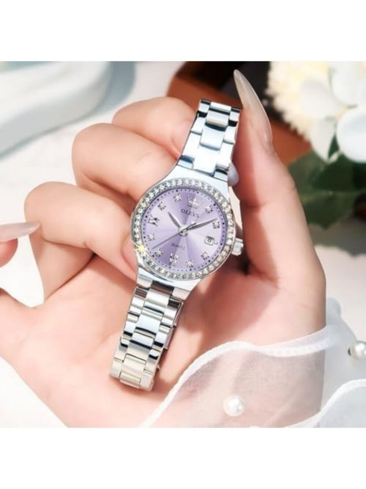 Immagine di Guou Silver Wristwatch With Purple Dial 3