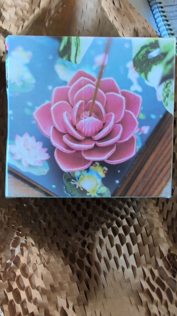 pink lotus flower incense holder