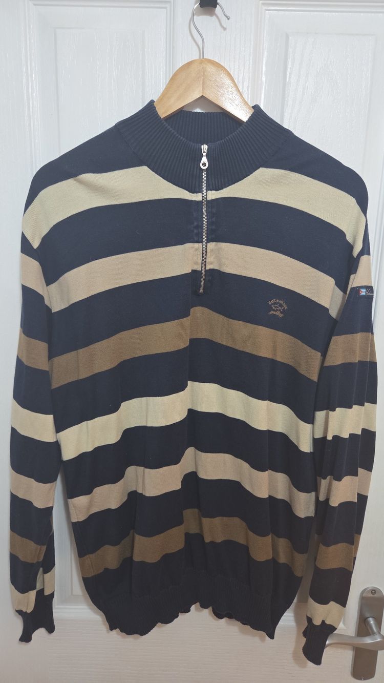 Paul & Shark Striped 1/4 Zip Mens Large image 1
