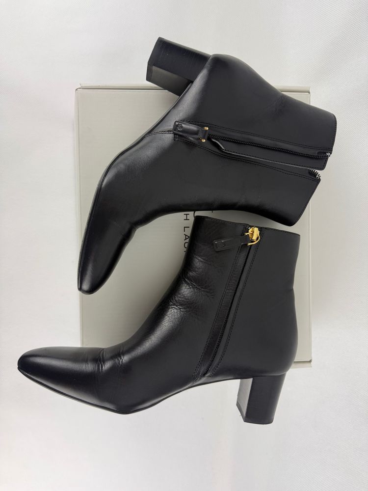 Ralph Lauren Black Leather Ankle Boots 7